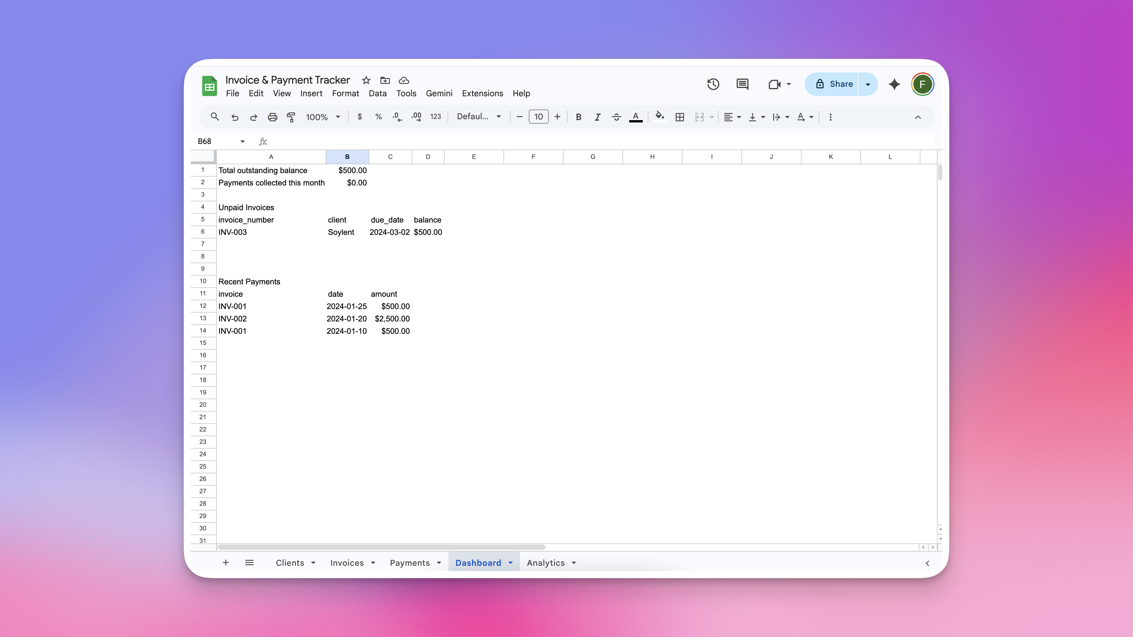 Mengelola pelacak faktur dan pembayaran menggunakan spreadsheet - prosesnya kacau