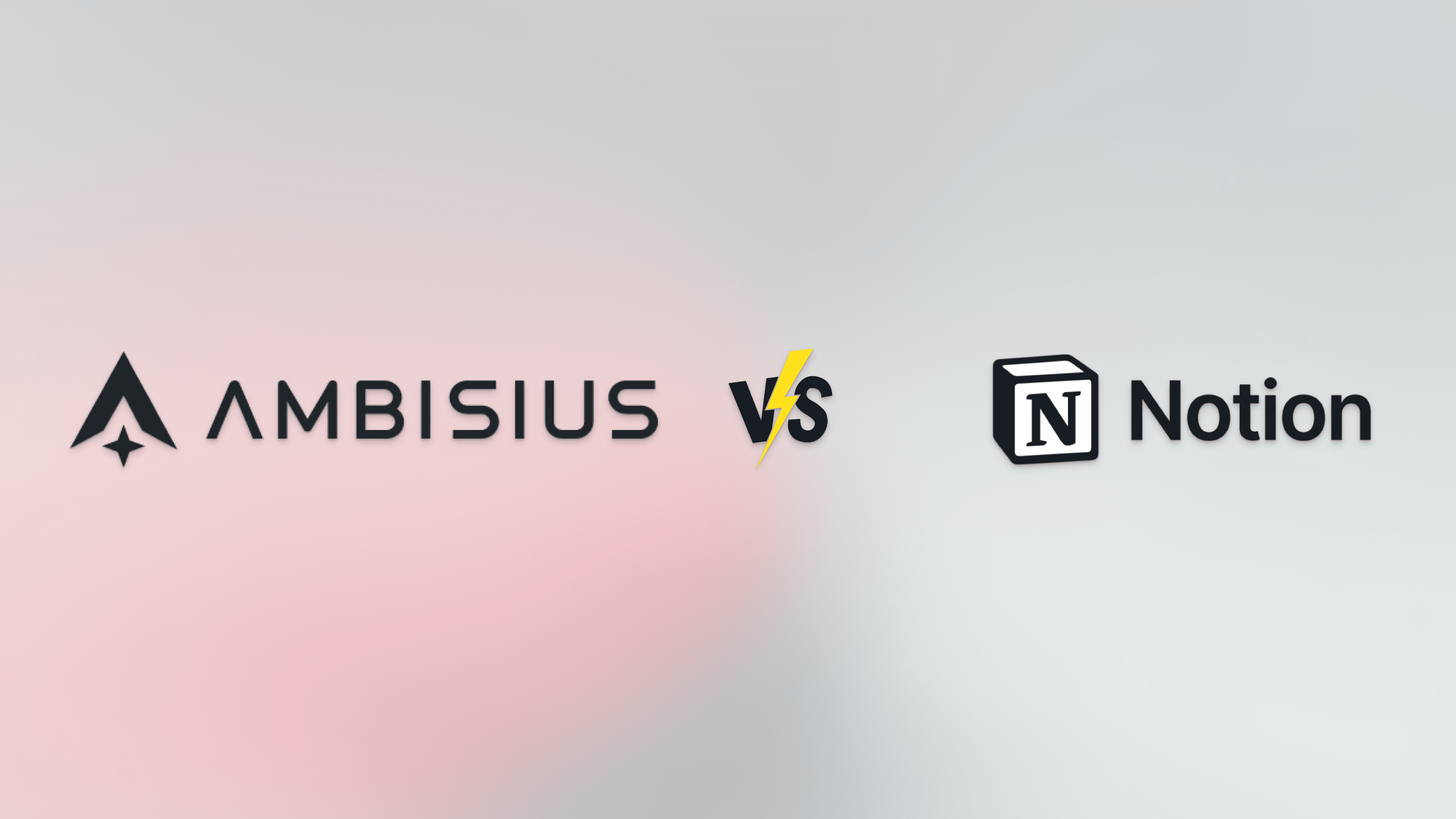 Ambisius vs Notion comparison — logo lockup side by side