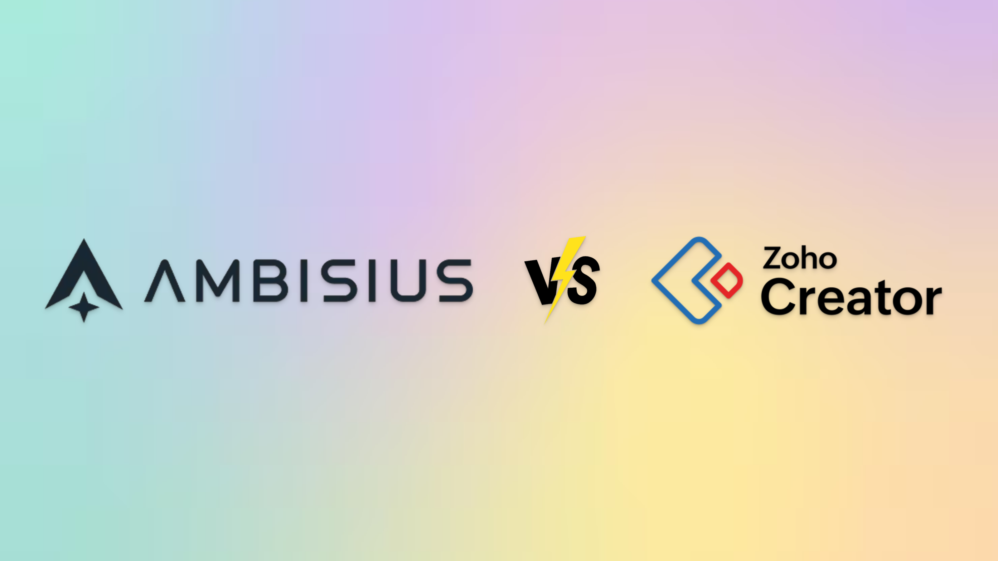 Ambisius vs Zoho Creator comparison — logo lockup side by side