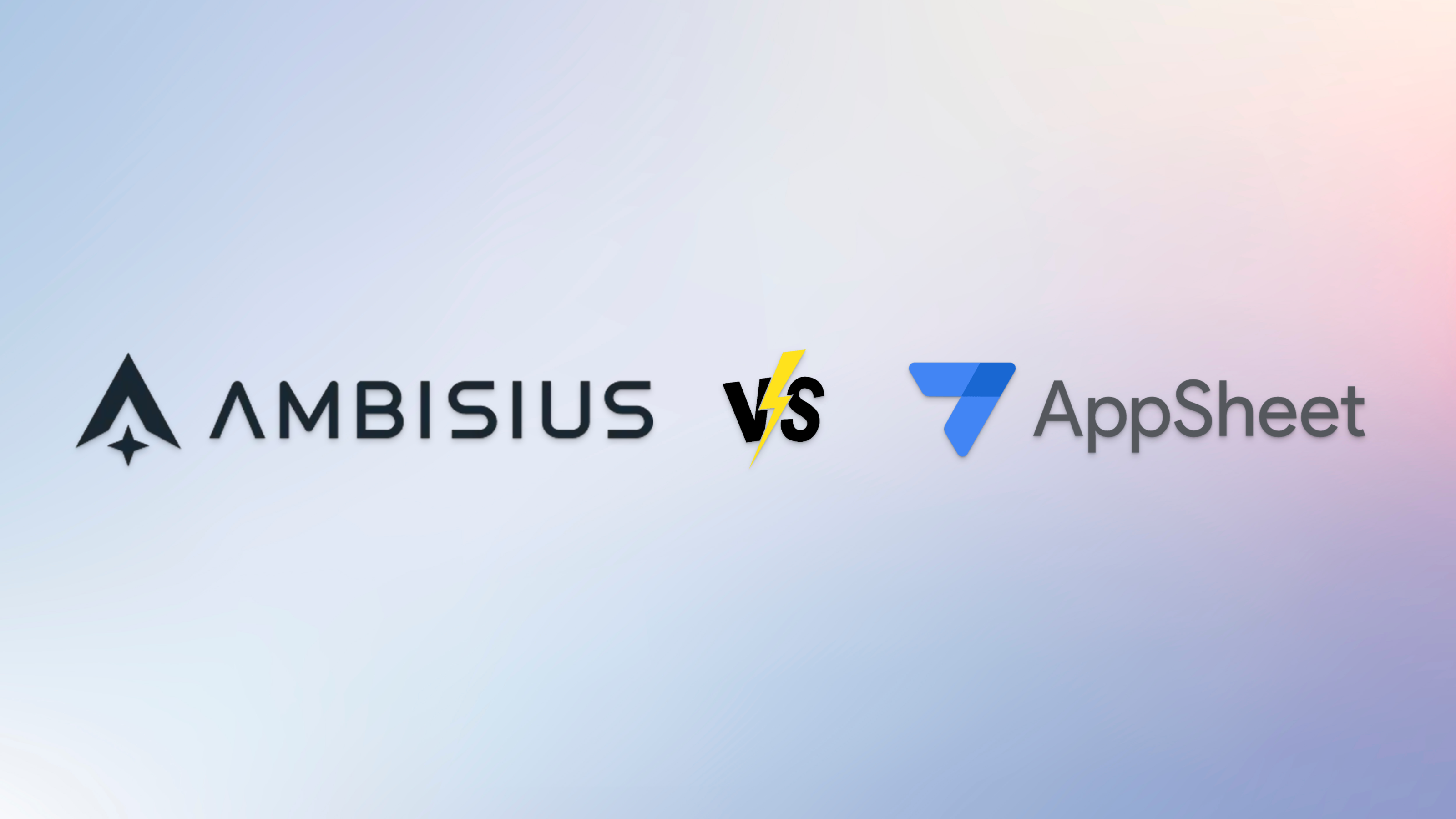 Ambisius vs AppSheet comparison — logo lockup side by side