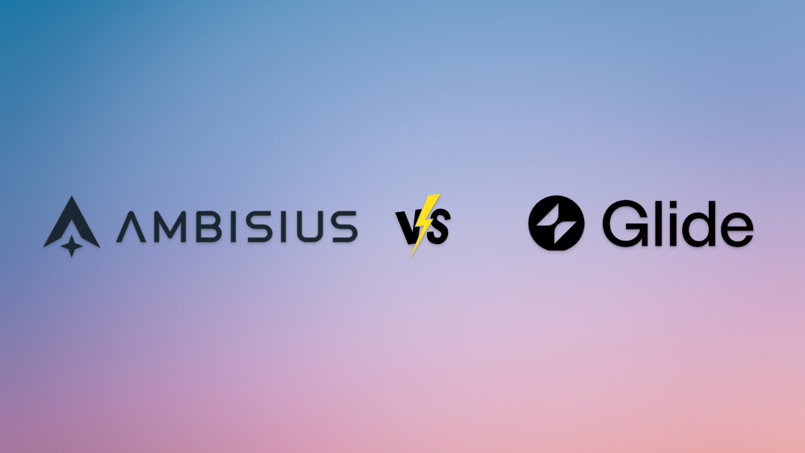 Ambisius vs Glide comparison — logo lockup side by side