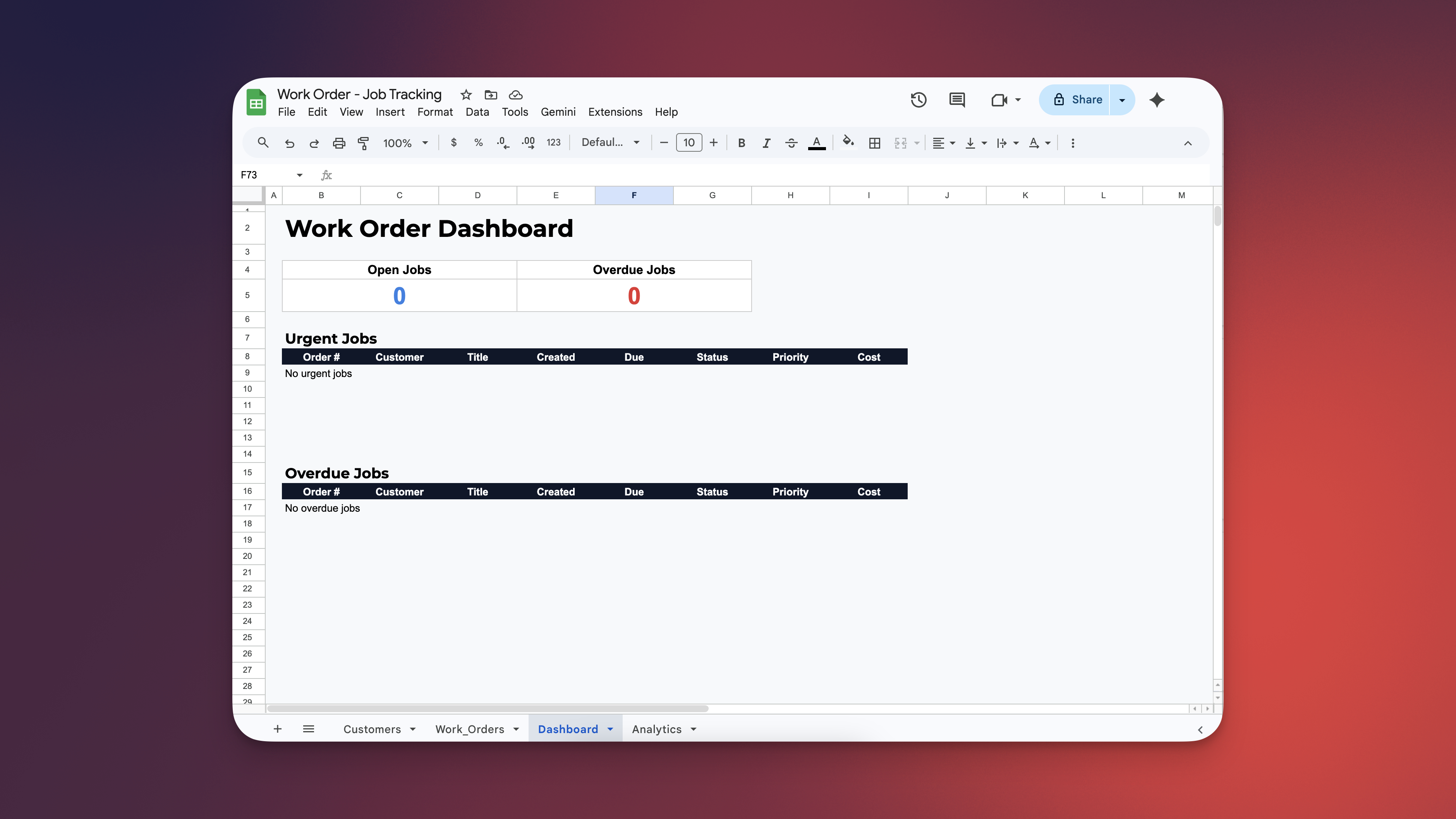 Mengelola pesanan kerja dan pelacakan pekerjaan menggunakan spreadsheet - prosesnya kacau